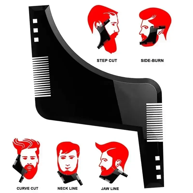 1pc muži brady Modeling Pravítko Styling Šablóna Combát šablóny Šablóny Krása Nástroj na orezávanie chlieb orezávania fúzy Barber