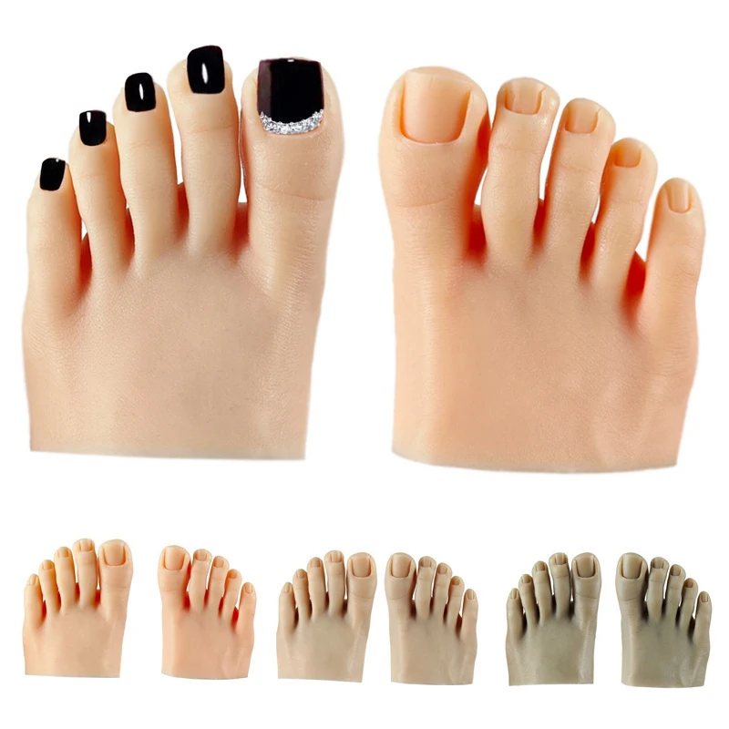 1pc na nechty Prakď o nohách s falošnými prstami na pedikúre výcvik na nechty na nechty Silikónový výcvikový výcvik Foot Model