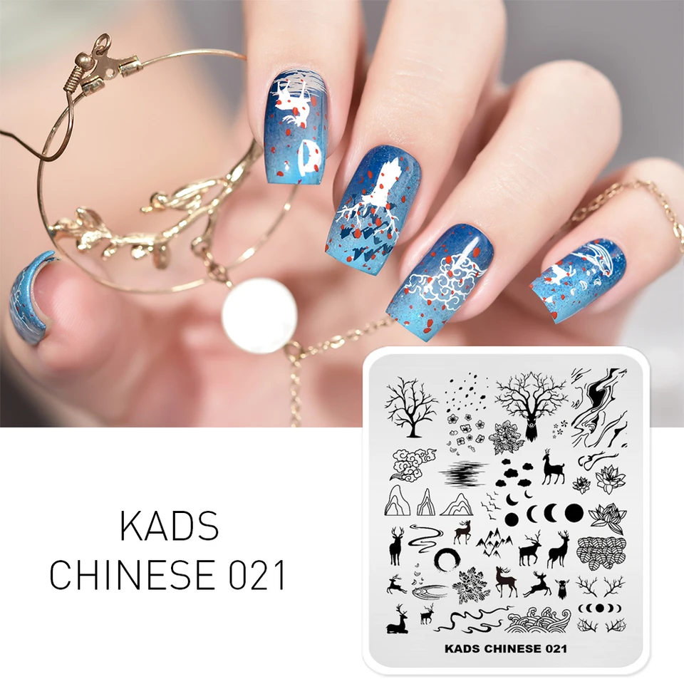 1pc na nechty Stamper Template Chinese Elements System s UV Gélom na vyrazenie leštiaceho dekorácie nechtových Tip Tips manikúru DIY Salon Tool