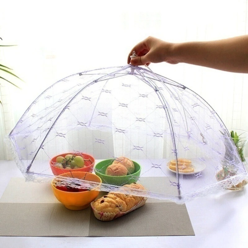 1pc najnovší dáždnik v štýle potravín pokrytie proti muškám s mozmovými stravami Lace Table Domov pomocou potravinového krytu kuchynské gadgety na varenie