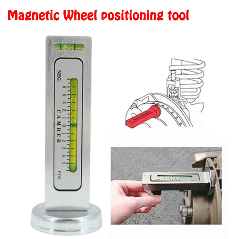 1pc nastaviteľné magnetické zarovnanie kolies Auto Polovica štvorkolky Magnetická úroveň Maser
