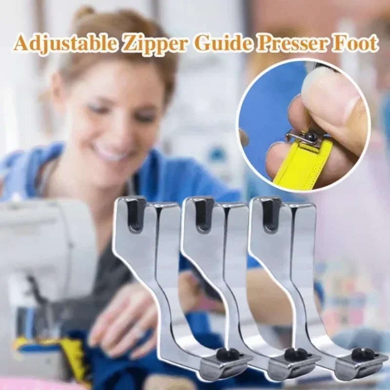 1pc nastaviteľné neviditeľné zipsové sprievodca Presser Foot pre šijacie zariadenie Lockstitch Industrial Šijací stroj Domáce nástroje