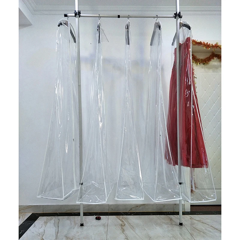 1PC nepremokavý PVC priehľadná pevná látka pre svadobné šaty na odevy na odevy vrecká na odevy šaty 160*70*30 cm