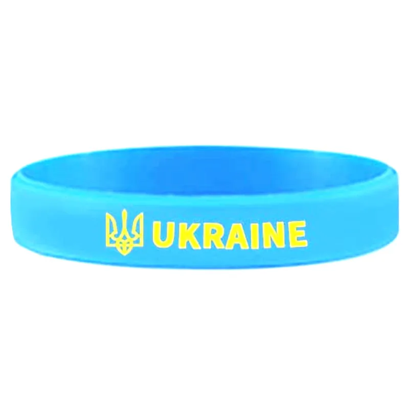 1PC New Style Ukrajinská ukrajinná vlajka modrý gumový náramok Silikón náramok