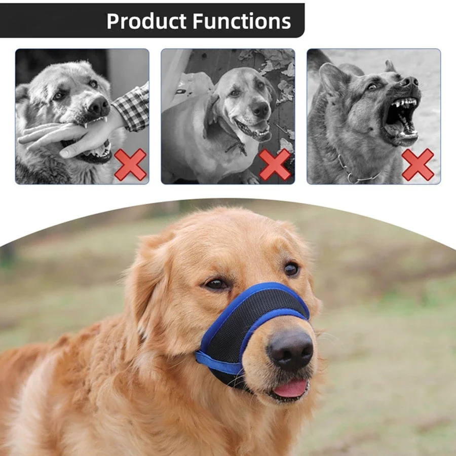 1pc nová maska ​​pre domáce zvieratá Anti štekanie, protiútoky a proti požitiu v ústach psov pokrytie priedušného pletivého obal