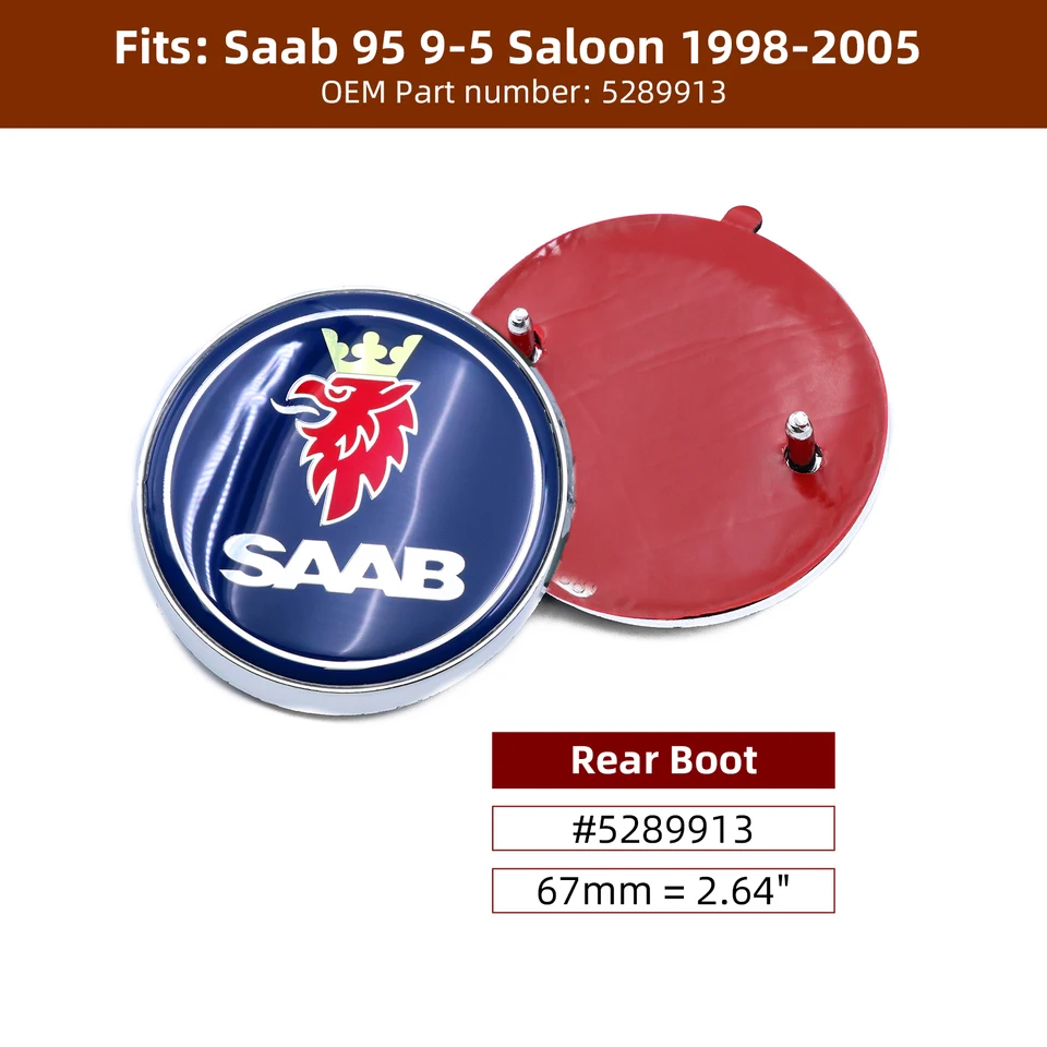 1PC Nové 67 mm modré griffinové emblémy sa hodia pre Saab 95 9-5 salón 1998-2005