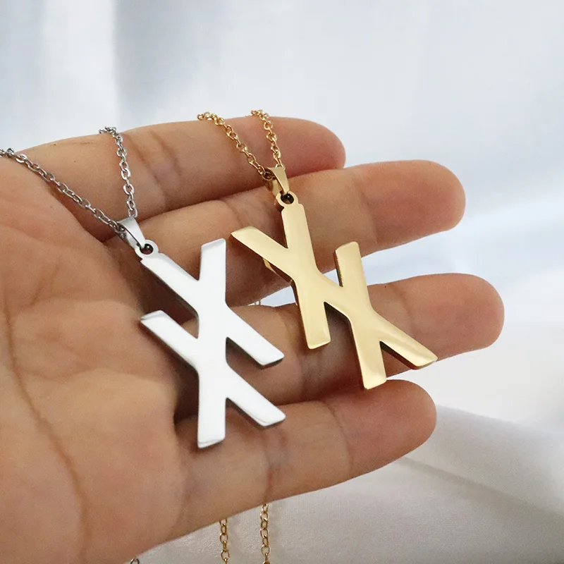 1PC Nový dvojitý X z nehrdzavejúcej ocele Cross Pendant náhrdelník xx Charms Ženy Men módne šperky darček