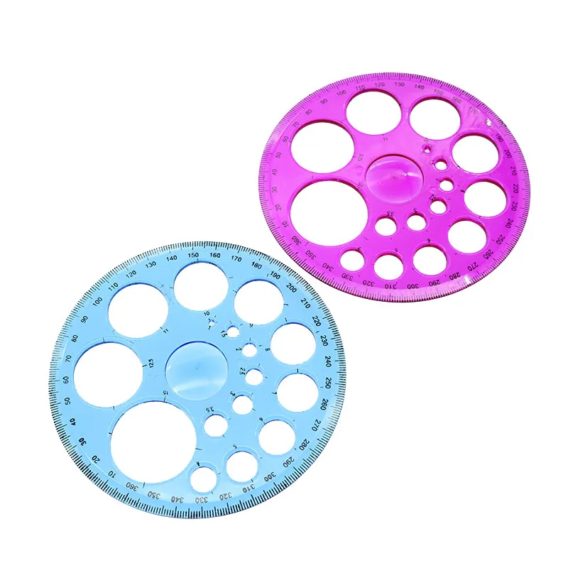 1PC Nový nástroj Round Template Pravítko Kreslenie Kreslenie plesní kruhový šablóna 360 stupňov vládca