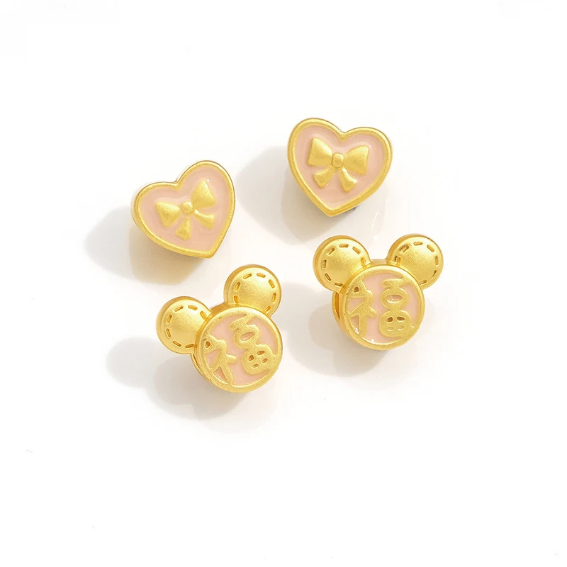 1PC Nový odkvapkávací olej roztomilý ružový zviera Kúzla Mickey Love Plesk DIY šperky Vytváranie náhrdelníka Náramok Keychain Keychain