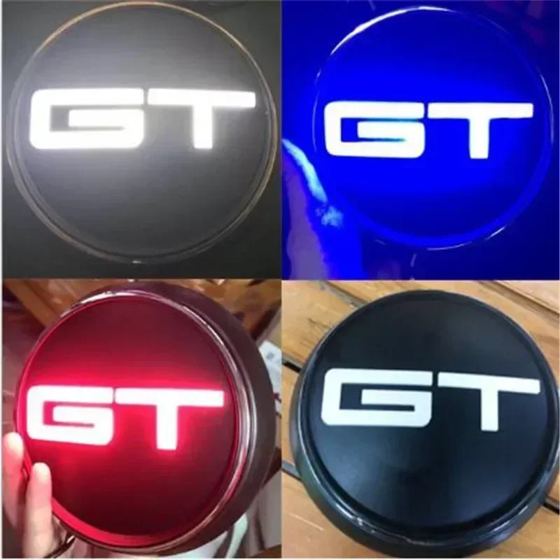 1PC Nový štýl auta 3 farebná LED LED svetlo červená modrá Black Mustang GT Body Zadný kmeň odznak znak Sticker 2015-2019