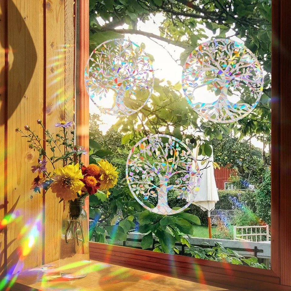 1pc okno Rainbow Reflexe Strome Stupeľne Strechy domácnosti sklenené steny okno PVC nepremokavé nálepky Dodávky Dodávky