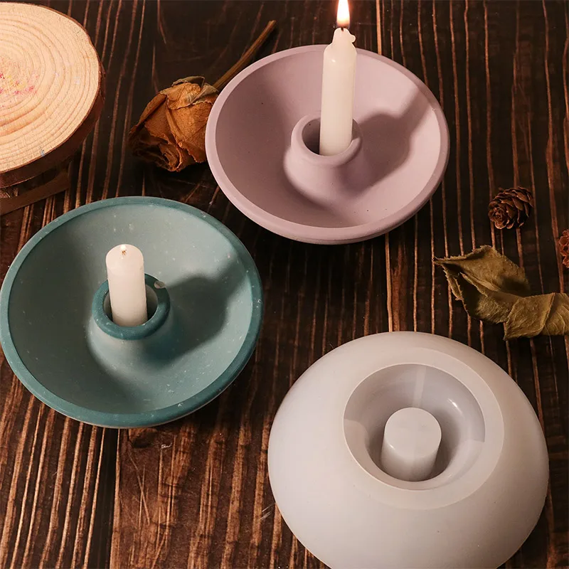 1PC okrúhle zúžené sviečky držiak na sviečky Silikón