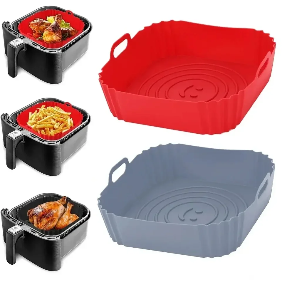 1PC opakovane použiteľná letecká panvová vložka príslušenstvo Silikónové vzduchové fritézy Rúru na pečenie Tray Pizza vyprážané kuracie letecké letectvo Silikónový kôš
