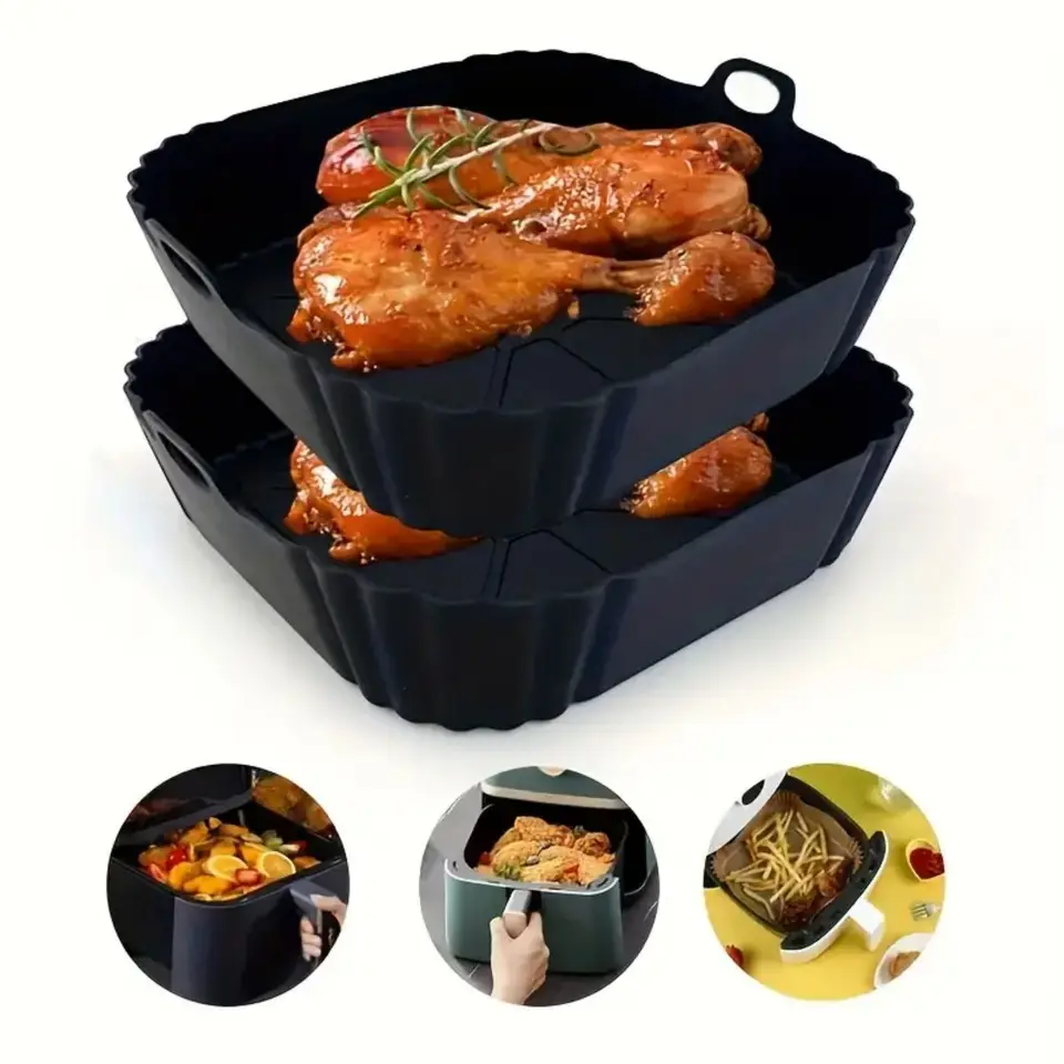 1pc opakovane použiteľný silikónový vzduchový fritér-Pohýba, bez priľnavosti na pečenie-ohlas, odolný v oblasti kuchyne