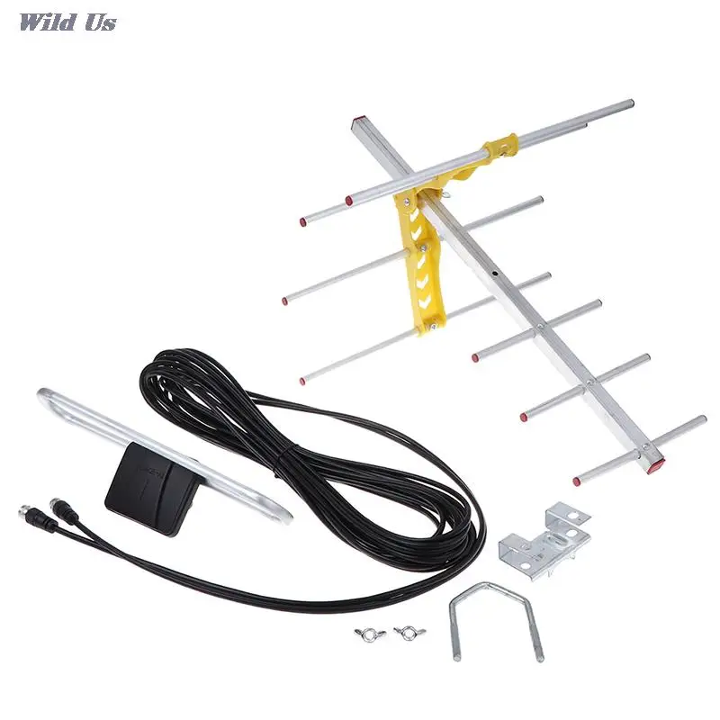 1PC Outdoor 100mile Amplified 8 Yagi Anténa HD TV 10DB Dlhý dole UHF/VHF/FM HDTV