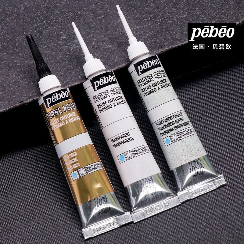 1PC PEBEO VITRAIL 3D LABLITÁRNE FAINT, 20 ml textilné vlákno-hracie pero PEOPLEPORE DIY ručne maľované keramické kovové pigment