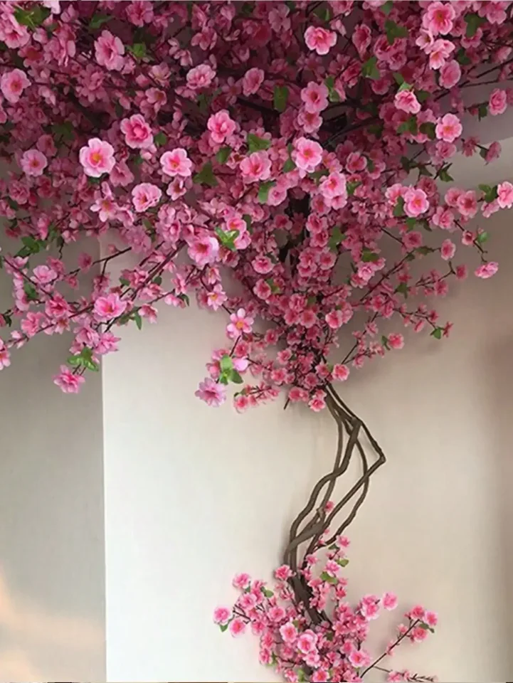 1PC Pink Artificial Brossom Blossom Branch Home Svadobná strana Krajina DIY DETORÁCIA DECORÁCIA ČEERRY BLOSSOM Hodvábny kvet.
