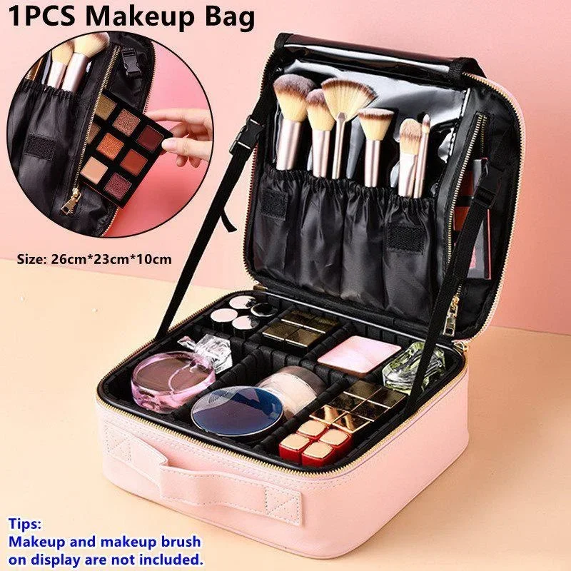 1PC Pink Pu Lakeup Bag Prenosná cestovná kozmetická skladovacia taška Storage Boxes