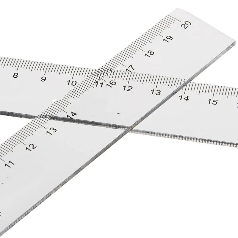 1pc plastový rovný pravítko priehľadné pravítko 20cm 30 cm 40cm 50cm organické vládne komisár 6230