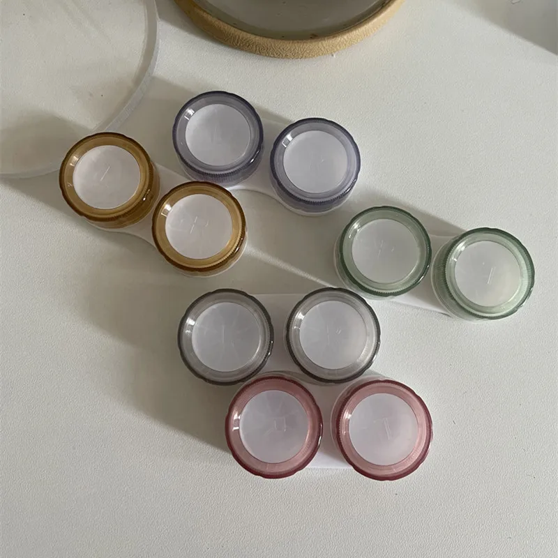 1pc plná farba Minimalistická kontaktná šošovka Priehľadná farebná sfarbená kozmeňa úložiska šošovky Kontaktná šošovka Storage Box