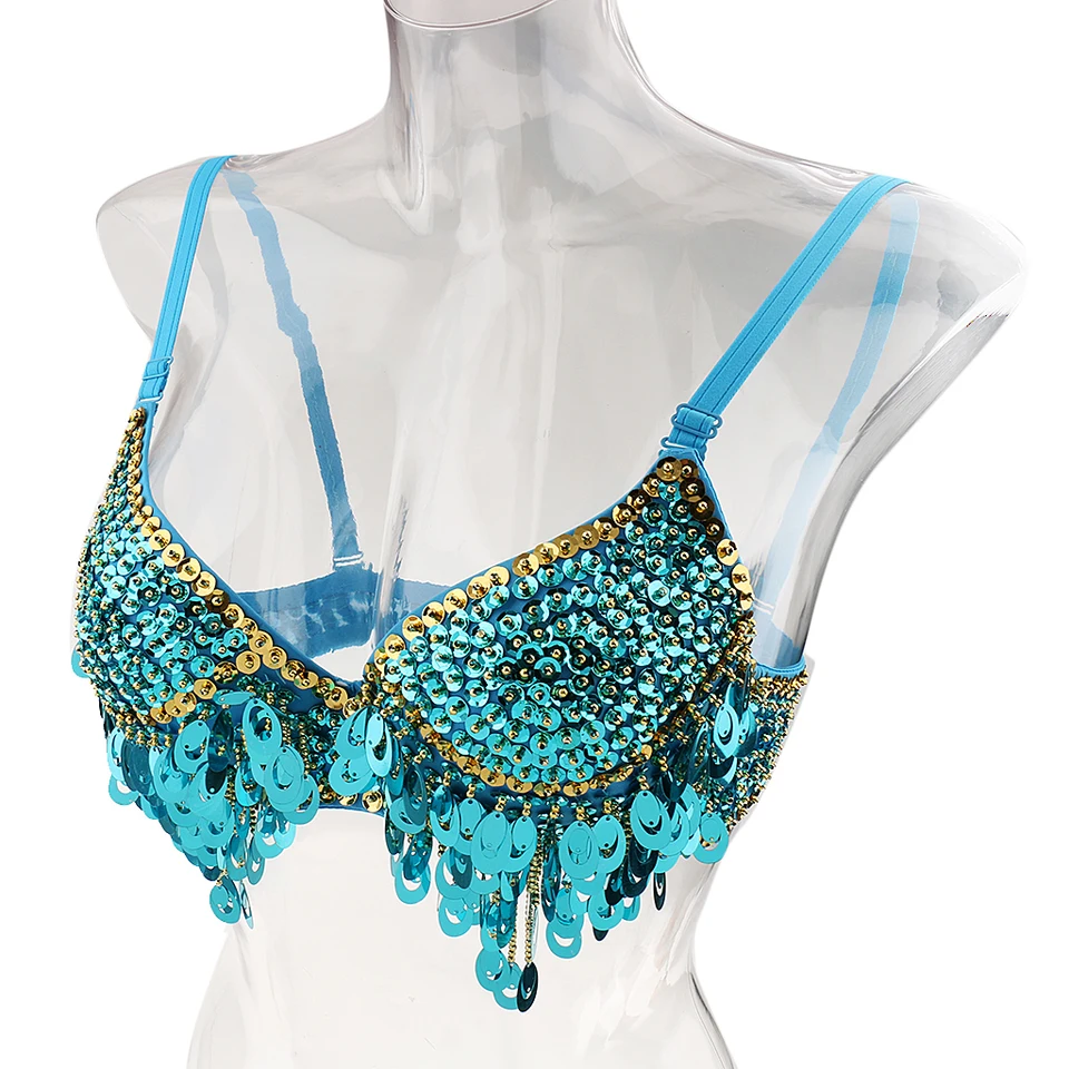 1pc podprsenka Bra krk flicin Tassel Bra belly voľný viacnásobný flocin flocin Tassel hally brucho tanec podprsenka vhodná pre podprsenku 36