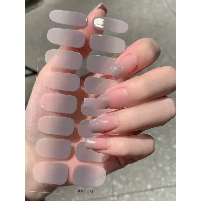 1pc polotvrdené gélové nálepky na nechty na nechty Mastné farebné nechty polotypné tipy Plné UV nechty potrebujú obtisky pasta lampa n0r7 manikúrové kozmetické nástroje