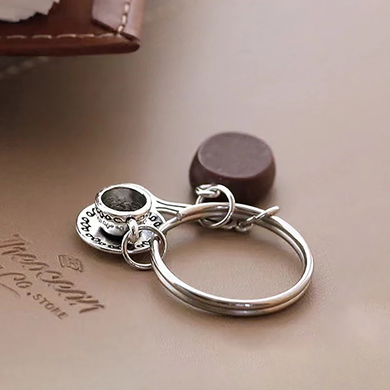 1PC popoludňajší čaj Príležitostný kľúče Nové simulované mini kávové zrná kovové keychain kávové šálky čajového hrnca Personalizovaný taška Perdant