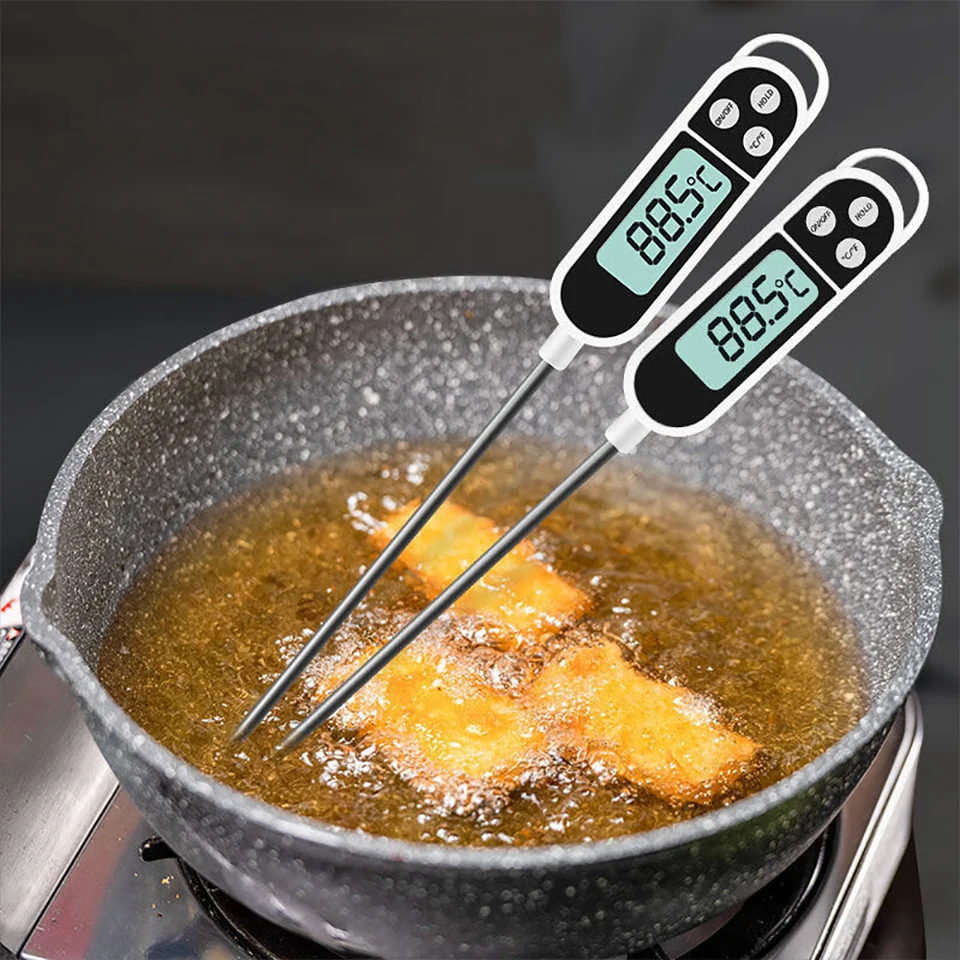 1pc potravinársky teplomer LCD Screen Digital Meat Cooking Teplom Teplom okamžitého čítania Long Probe Auto vypnuté kuchynské doplnky