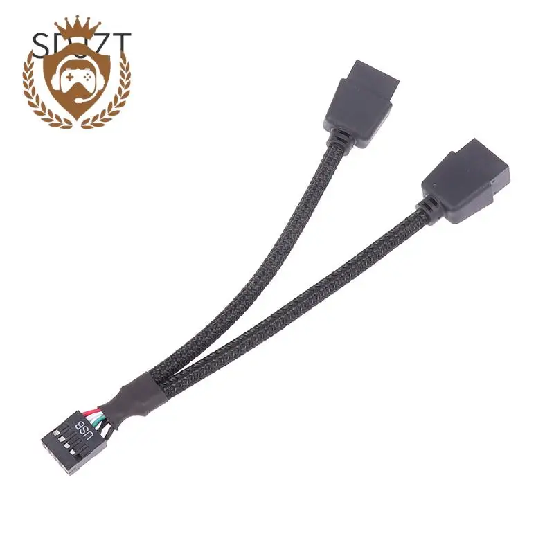 1pc počítačový základný doska USB predlžovací kábel 9 PIN 1 PIN až 2 samec Y Splitter Audio HD predlžovací kábel pre PC DIY 15 cm