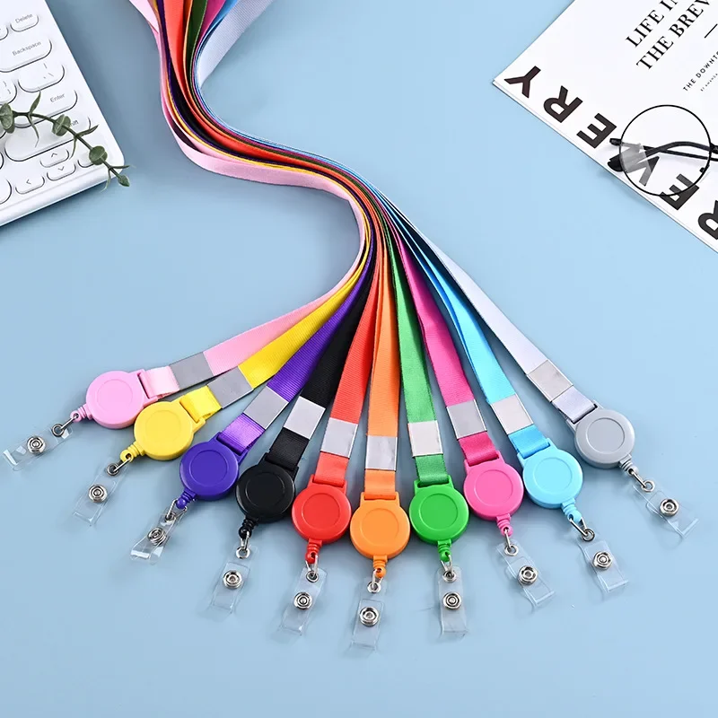 1pc pracovné povolenie odznak zavesenie lano študent zasunuteľné zavesenie lana ľahko vytiahnuť odznaky Buckle Badge navíjateľné šnúrku