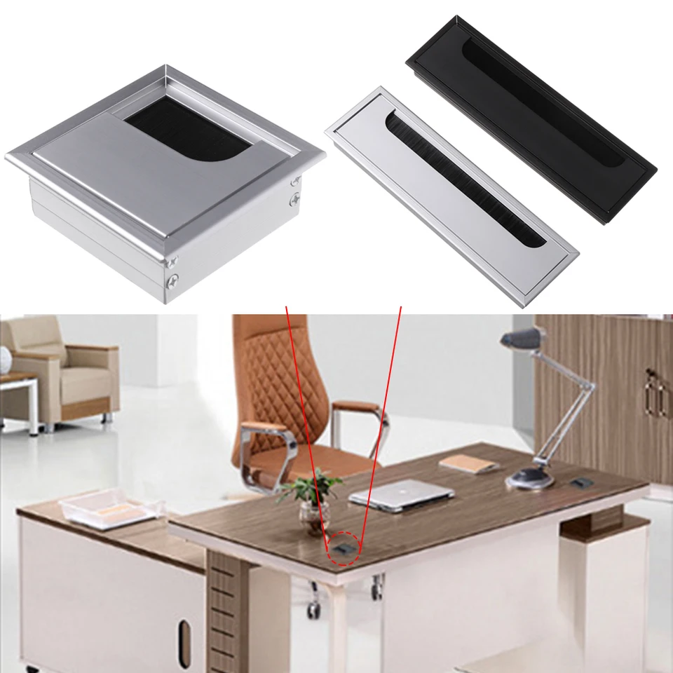 1PC Praktická hliníková zliatina PC PC Office STAD Desk DREH DREJOVÝ KÁBLO KABELOVÝ KRYT OTLET OTLAT OTLET S OBCHODNÝM KURBO