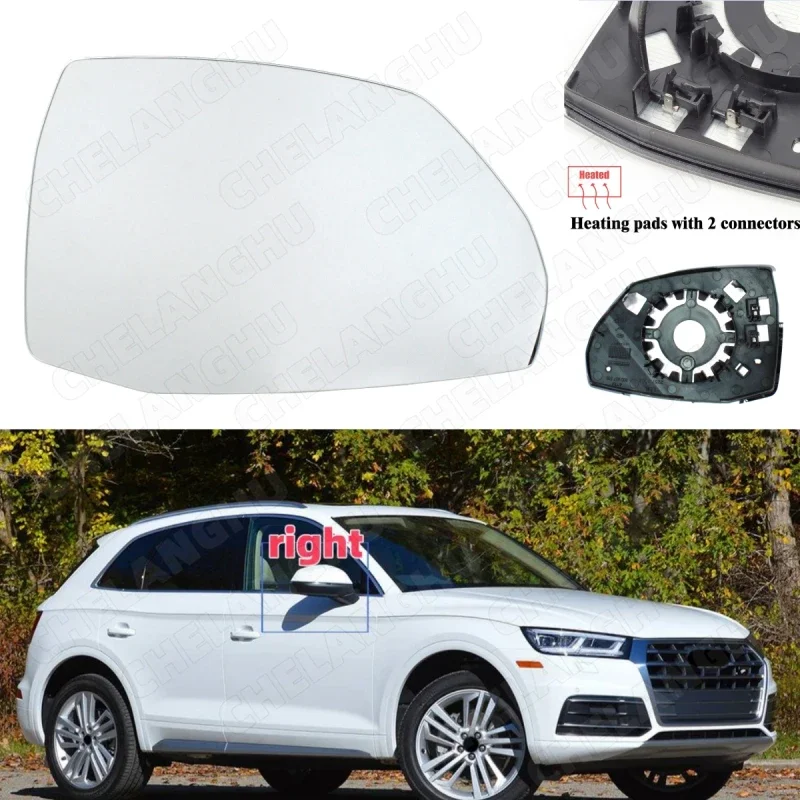 1pc pravé zrkadlo pre Audi Q5 Q7 SQ5 2018 2019 2020 2021 2022 2023 2024 Vedľajší sklenený sklenený objektív s teplom OEM 4M0857536