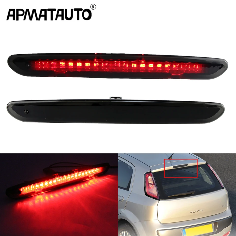 1PC pre Abarth Fiat Grande Punto Evo 2008-2012 Čierna šošovka LED Zadná vysoká úroveň Tretia brzdové zastavenie svetla 2122000407 51974522