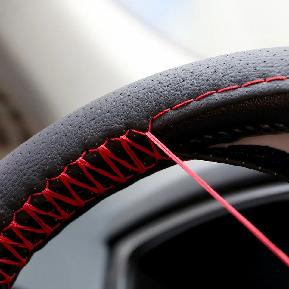 1pc pre Opel Astle H s ihlami vlákno pre domácich majstrov automobilov fonda volante kryt na volante umelou kožou sivou čiernou farbou