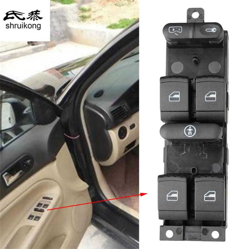 1PC pre Volkswagen VW 99-04 GTI Golf 4 Jetta MK4 Bora Beetle Passat B5 B5.5 Tlačidlo Spínač ovládacieho spínača hlavného napájacieho okna