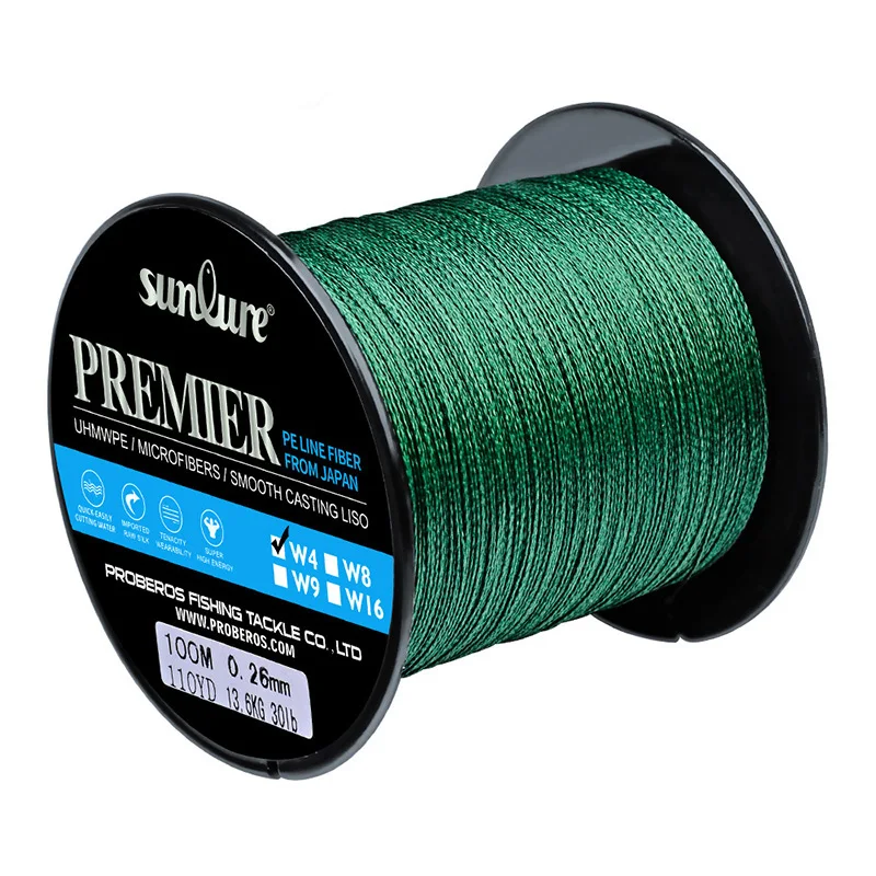 1PC Premier 100M Multifilament PE Pleted Fishing Line 4 Stojan 6lb 10lb 20lb 30lb 40lb 50lb 50LB 80lb 100lb.
