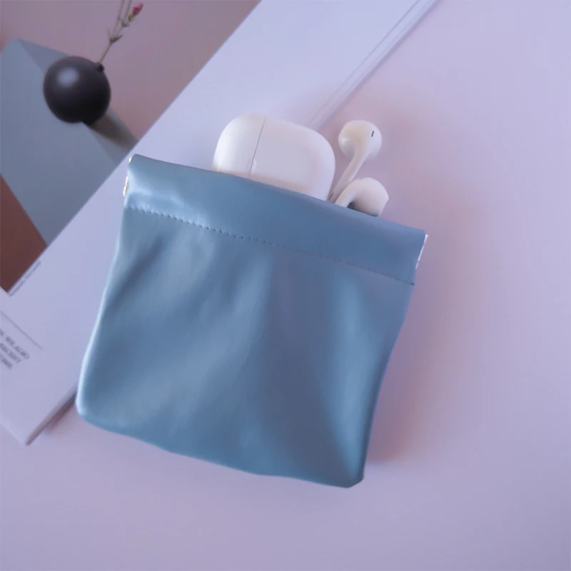 1pc prenosná cukrová farba Pu Dámske slúchadlá Skladovacia taška Mini rúž kozmetika zips Coin Coin Bag Darček
