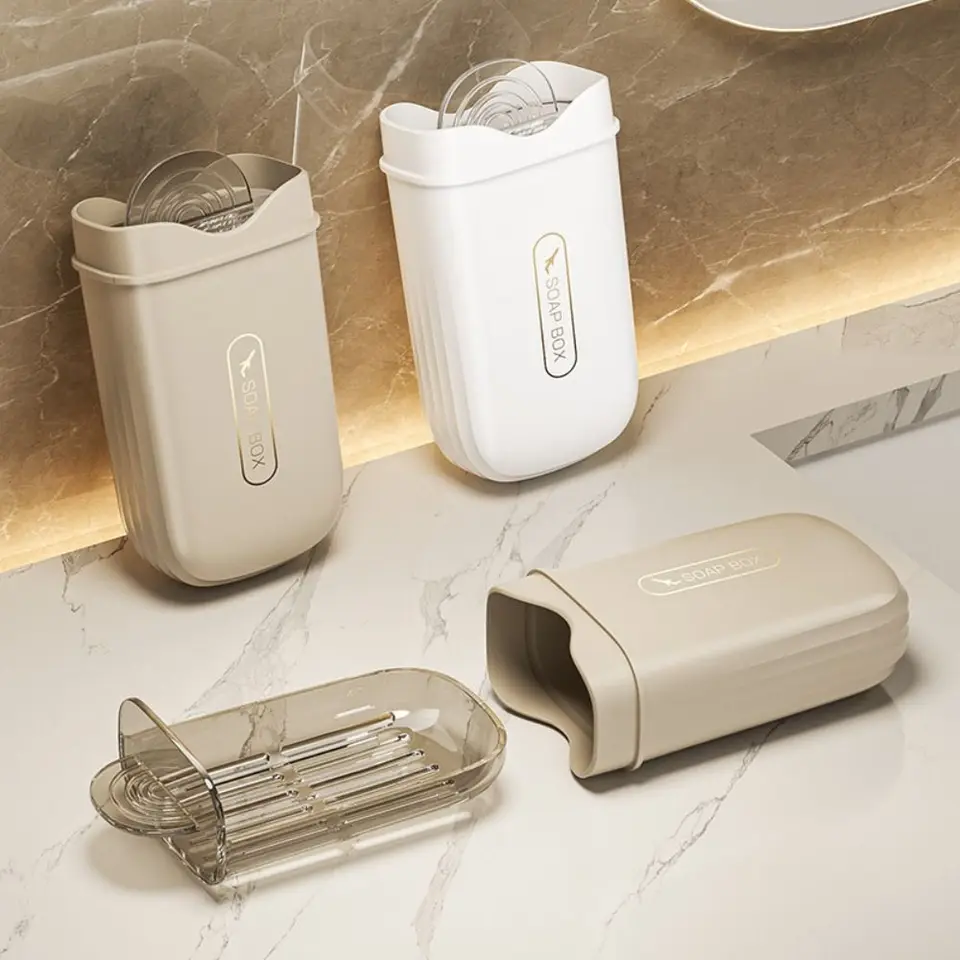 1pc prenosné mydlové jedlá zapečatené úložné box