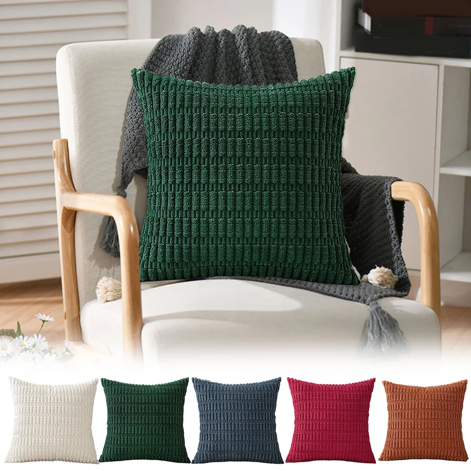 1pc pruhovaný vankúšový kryt 45x45 béžový boho Corduroy vankúšový kryt od pohovky obývacia izba Moderný domáci vankúšový výzdoba
