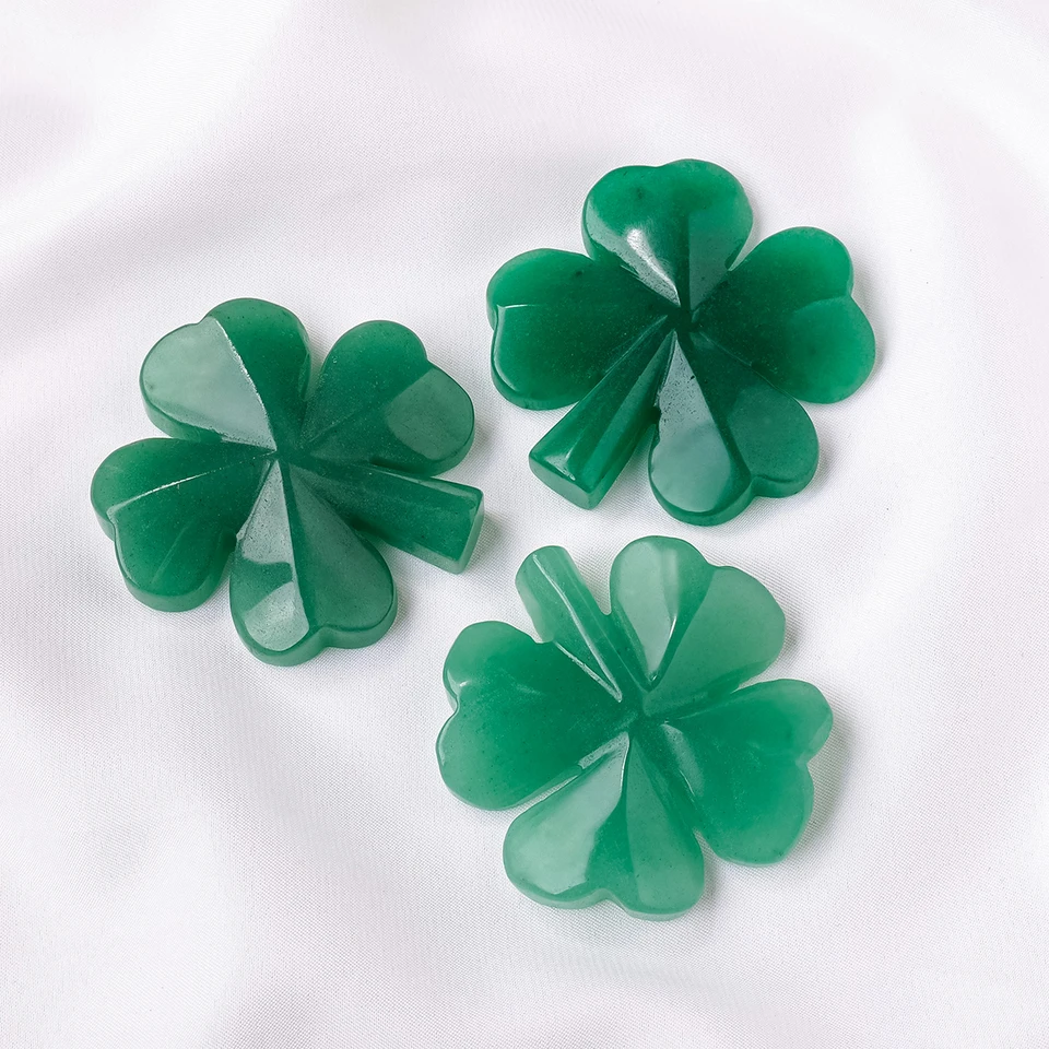 1PC Prírodná krištáľová zelená aventurín Four Leaf Clover Náhrdelník St. Patrick's Day Valentína Deň matie