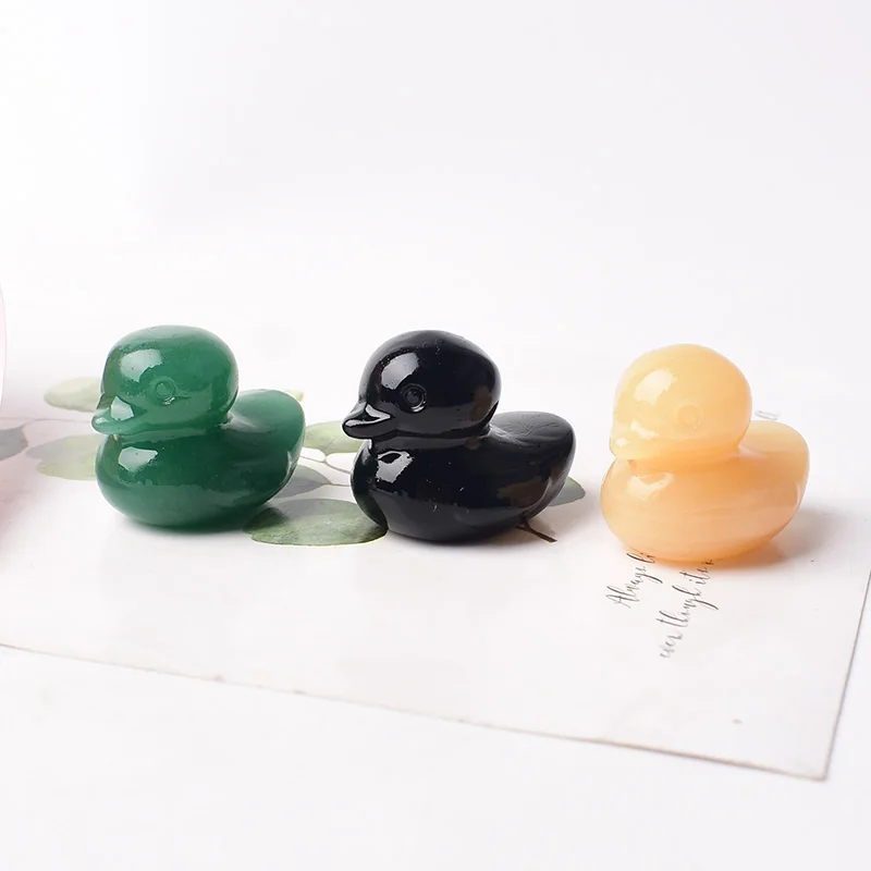 1pc prírodný krištáľový kameň aventurín Obsidian vyrezávaný kačica minerálne halloween ozdoby liečivý kameň reki domáca dekorácia darček