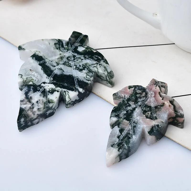 1PC Prírodný kryštálový vodný vodný mach achátového tvaru achátu Minerálne ozdoby Energetické liečivé kameň DIY šperky reiki domova dekoratio