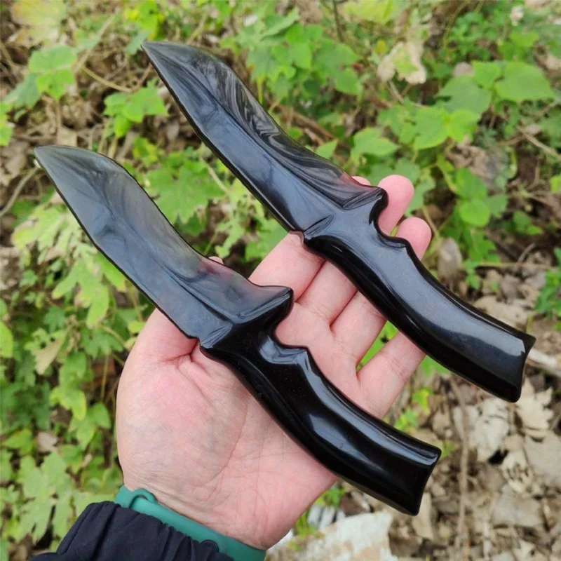 1PC Prírodný ručne vyrezávaný ľad Obsidian Nôž, kamenná kremeňová dýka, krištáľová dýka, uzdravený nôž, kamenný nôž, krištáľový meč