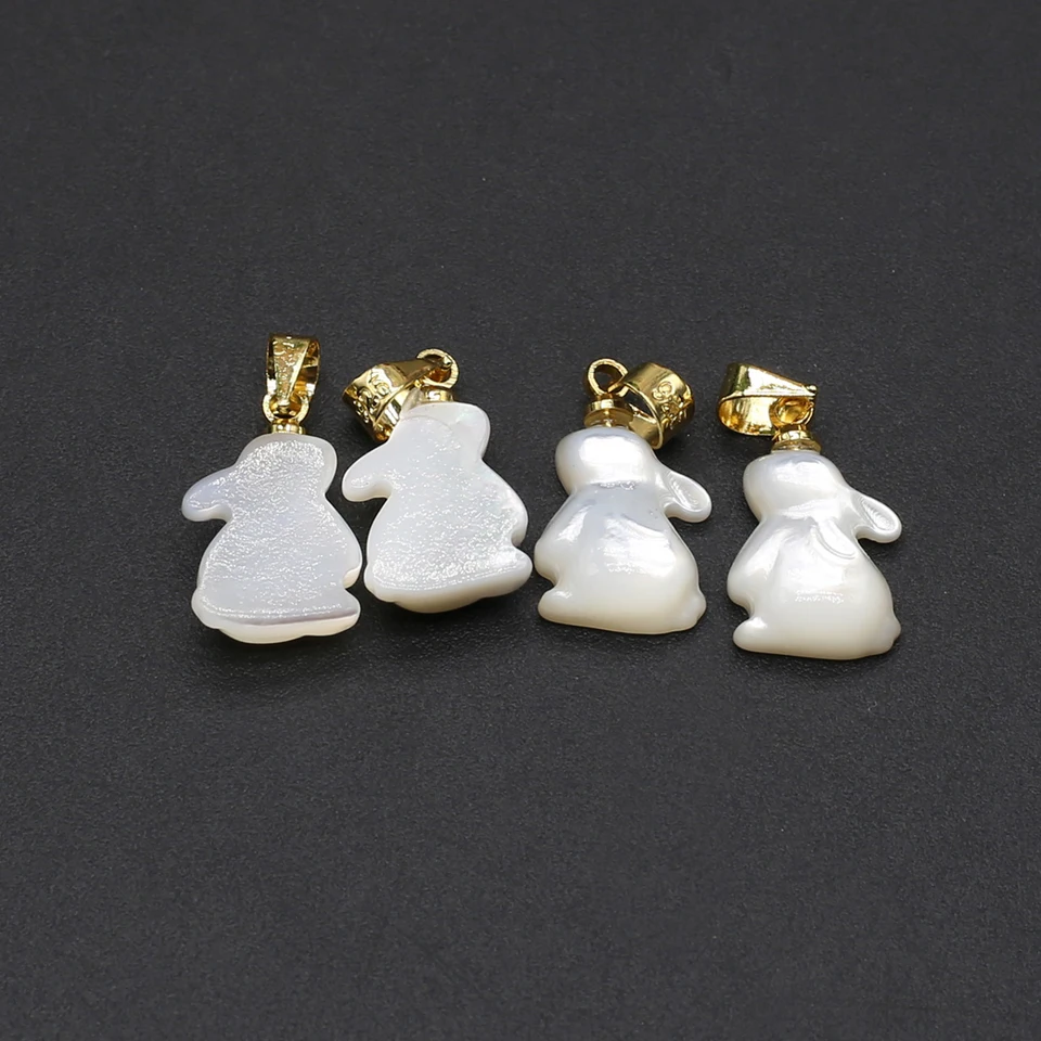 1pc prírodný škrupina králik prívesok Fashion Animal Matka z perlových kúziel pre šperky výroby DIY náhrdelníky Ženy Kocker Accessories