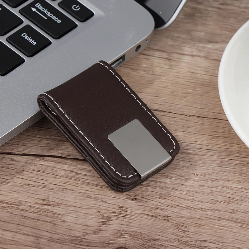 1PC PU koža Strong magnetické peniaze klipová vrecká prenosná mini tenká peňaženka Kreditné karty Držiteľ