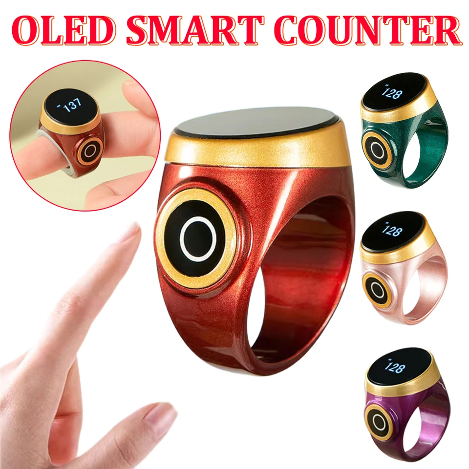 1pc pult Smart Electronic Digital Finger Ring Tally Counter Pripomenutie Bluetooth Vibration nepremokavé počítadlo