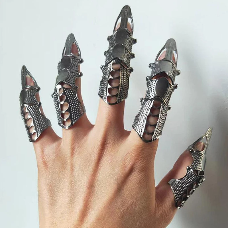 1pc punk prehnané pazúry prsteň európsky personalizovaný kovový kĺb ohýbateľné nechtové krúžky pre ženy pre ženy