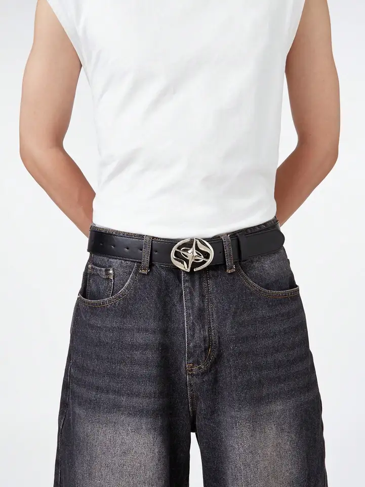 1PC Pánske čierne príležitostné punkové komét Denim Jeans Belt