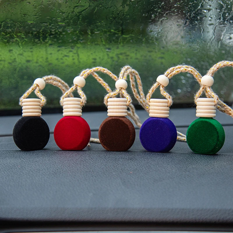 1pc päť drôtového veka plochého okrúhleho plyšového skla Mini sklo Empties fľaša auto éterický olej difuzér Vôňa parfum fľašu Ornament