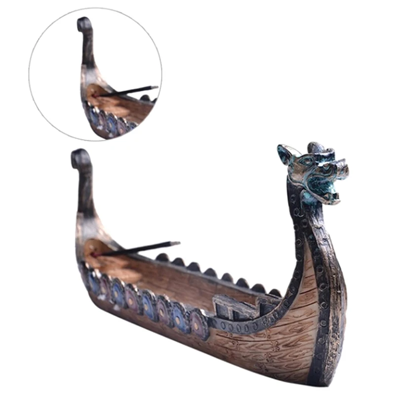 1pc retro kadidlo horák Tradičný dizajn Dragon čln kadidlo držiak na palicu horák ručne vyrezávané rezbárske cenzúry Ozdoby